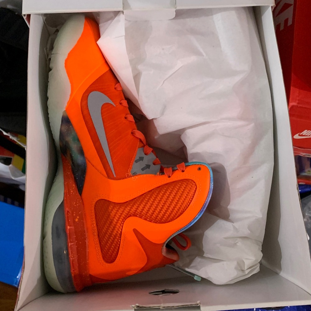 Nike LeBron IX Big Bang Total Orange Reflect Silver DH8006-800 Mens 8.5